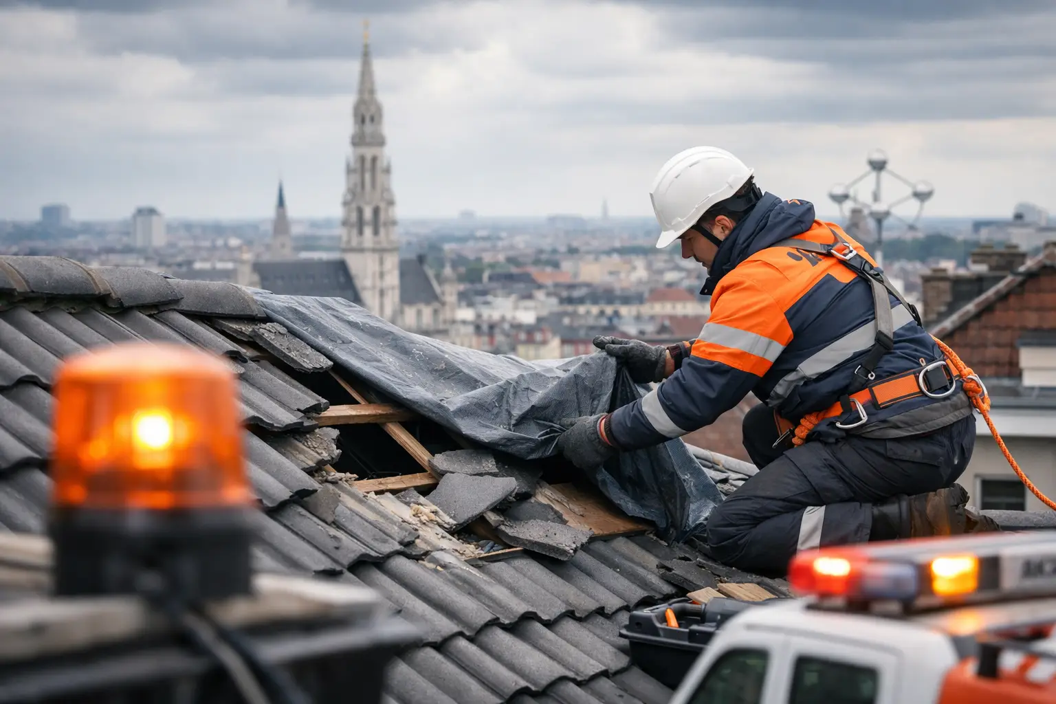 Couvreur urgence Bruxelles - que faire vite ?